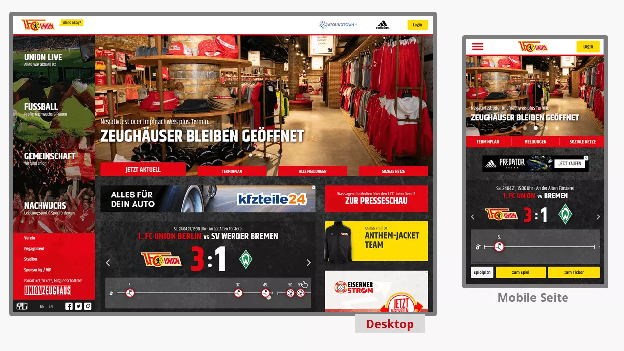 Bild: Website des Fußballvereins Union Berlin
